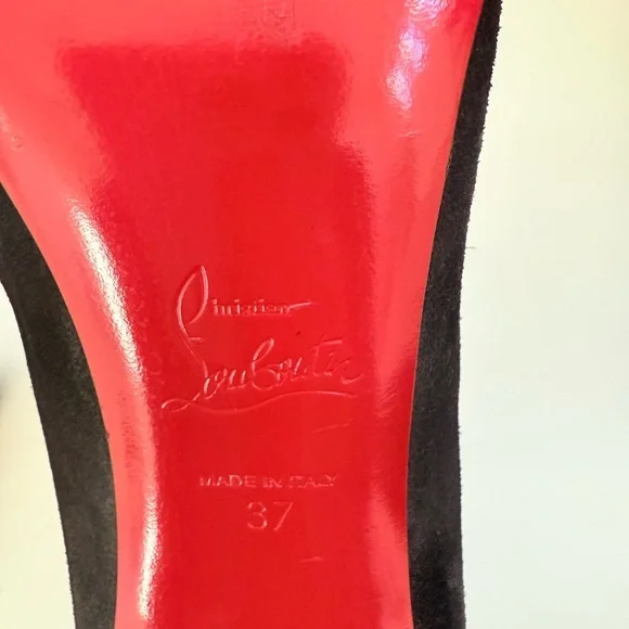 Christian Louboutin Alix Bootic 100 mid calf bootie in Black Suede leather EU37 - Picture 7 of 13